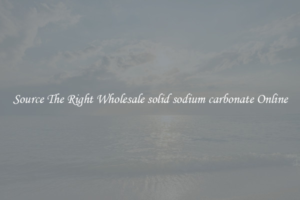 Source The Right Wholesale solid sodium carbonate Online