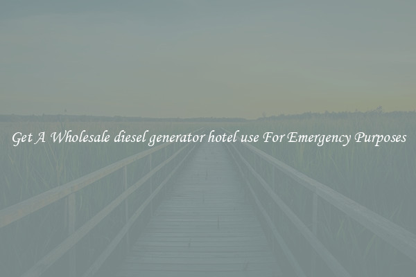 Get A Wholesale diesel generator hotel use For Emergency Purposes